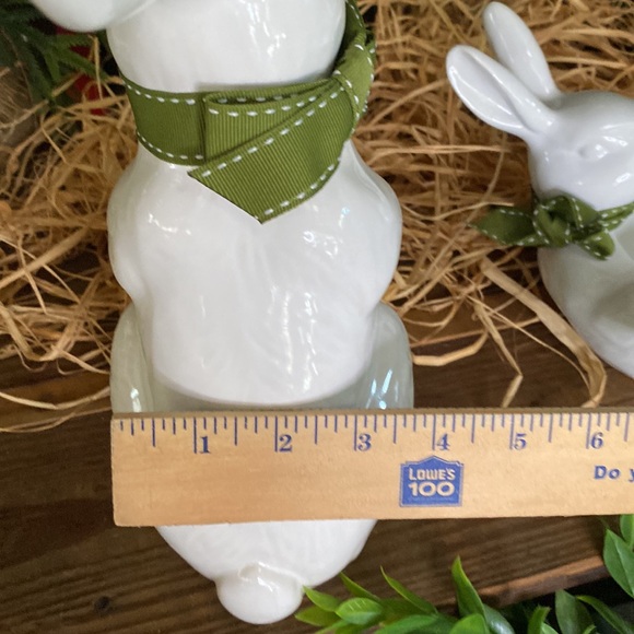 Pottery Barn Whimsical White Glazed Stoneware Bunny Figure and Bunny Bowl 🐇 - Picture 10 of 17